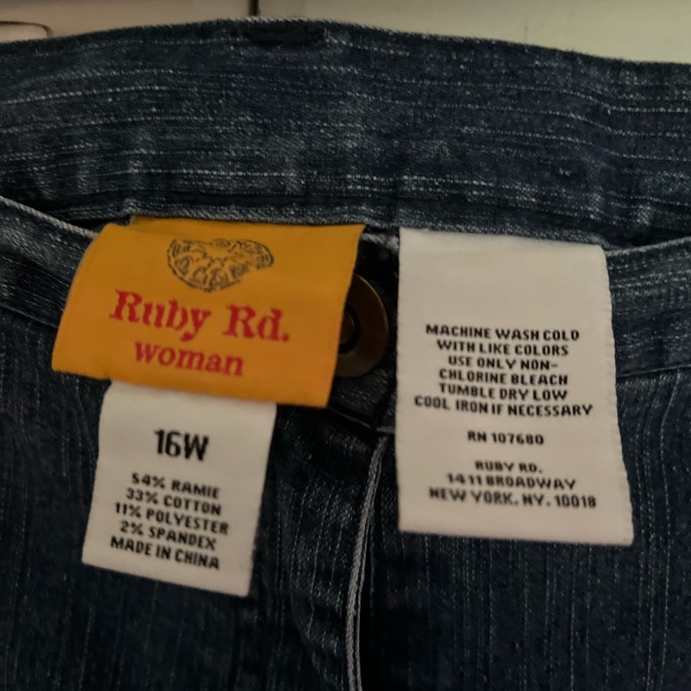 Ruby Rd. Straight Leg Dark Blue Jeans - Picture 2 of 5